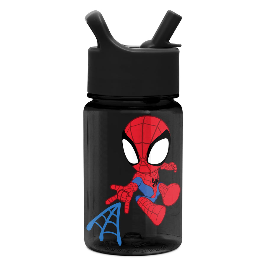 Summit Kids Plastic Water Bottle with Straw Lid - Spidey Kid / SKS